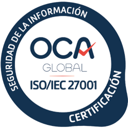 Sello de certificación ISO/IEC 27001 de OCA Global